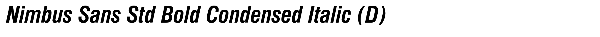 Nimbus Sans Std Bold Condensed Italic (D) image
